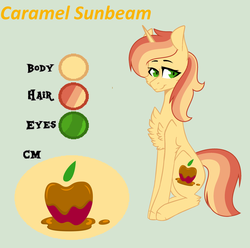 Size: 2496x2472 | Tagged: safe, artist:snowi-draws1997, oc, oc only, oc:caramel sunbeam, pony, unicorn, base used, cheek fluff, chest fluff, female, green background, high res, mare, offspring, parent:applejack, parent:flim, parents:flimjack, reference sheet, simple background, solo