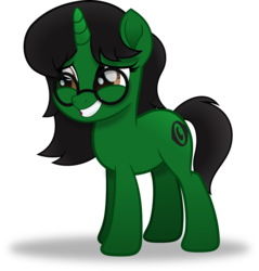 Size: 2871x3000 | Tagged: safe, artist:cyberapple456, oc, oc only, oc:ambitious gossip, pony, unicorn, g4, my little pony: the movie, commission, glasses, grin, high res, movie accurate, shy, simple background, smiling, solo, transparent background, vector