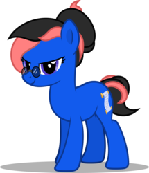 Size: 2578x3000 | Tagged: safe, artist:cyberapple456, oc, oc only, oc:scribe pen, earth pony, pony, bedroom eyes, glasses, high res, looking at you, show accurate, simple background, solo, transparent background, vector