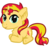 Size: 472x440 | Tagged: safe, artist:harmony-high, sunset shimmer, pony, unicorn, g4, chest fluff, chibi, female, simple background, smiling, solo, transparent background