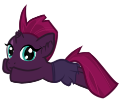 Size: 613x498 | Tagged: safe, artist:harmony-high, fizzlepop berrytwist, tempest shadow, pony, unicorn, g4, my little pony: the movie, broken horn, chibi, clothes, cute, eye scar, female, filly, filly tempest shadow, horn, scar, simple background, skirt, solo, tempestbetes, transparent background, younger