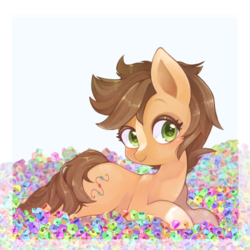 Size: 400x400 | Tagged: safe, artist:sibashen, oc, oc only, oc:bead trail, earth pony, pony, commission, female, mare, smiling, solo