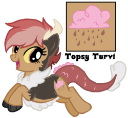 Size: 747x691 | Tagged: safe, artist:zafara1222, oc, oc only, oc:topsy turvi, draconequus, base used, draconequus oc, female, interspecies offspring, offspring, parent:discord, parent:pinkie pie, parents:discopie, simple background, solo, transparent background