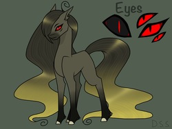 Size: 2048x1536 | Tagged: safe, artist:littlecritter, oc, oc:hex, long mane, multiple eyes, red eyes