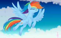 Size: 7000x4375 | Tagged: safe, artist:silversthreads, rainbow dash, pegasus, pony, g4, absurd resolution, cloud, female, flying, solo, unshorn fetlocks