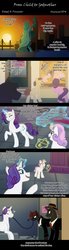 Size: 468x1703 | Tagged: safe, artist:anormaladn, rarity, sweetie belle, oc, earth pony, pony, unicorn, comic:from child to godmother, g4, closet, comic, magic, male, measuring tape, stallion, statue of liberty