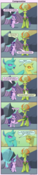 Size: 1116x5100 | Tagged: safe, artist:frenkieart, clypeus, soupling, starlight glimmer, thorax, changedling, changeling, pony, unicorn, celestial advice, g4, comic, dialogue, female, flyswatter, glowing horn, horn, king thorax, magic, male, mare, nodding, this will end in pain