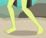 Size: 160x131 | Tagged: safe, screencap, victoria, equestria girls, g4, my little pony equestria girls: better together, turf war, background human, barefoot, cropped, feet, legs, pictures of legs