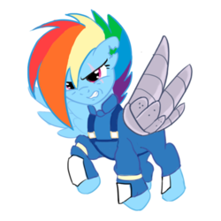 Size: 512x512 | Tagged: safe, artist:php63, rainbow dash, pegasus, pony, g4, alternate timeline, amputee, apocalypse dash, augmented, crystal war timeline, female, prosthetic limb, prosthetic wing, prosthetics, scar, simple background, solo, torn ear, transparent background