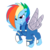 Size: 512x512 | Tagged: safe, artist:php63, rainbow dash, pegasus, pony, g4, alternate timeline, amputee, apocalypse dash, augmented, crystal war timeline, female, prosthetic limb, prosthetic wing, prosthetics, scar, simple background, solo, torn ear, transparent background