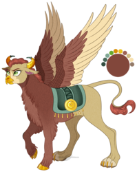 Size: 1205x1516 | Tagged: safe, artist:bijutsuyoukai, oc, oc only, half-yak, hybrid, colored hooves, colored wings, female, interspecies offspring, multicolored wings, offspring, parent:gallus, parent:yona, parents:galyona, simple background, solo, transparent background