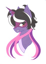 Size: 1275x1750 | Tagged: safe, artist:ocean-drop, oc, oc only, oc:pandemonium, hybrid, interspecies offspring, offspring, parent:discord, parent:twilight sparkle, parents:discolight, solo