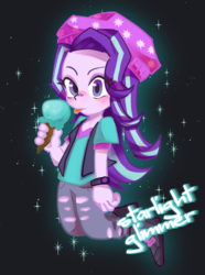 Size: 1024x1378 | Tagged: safe, artist:y-a-m-a-y-o, starlight glimmer, equestria girls, equestria girls specials, g4, my little pony equestria girls: mirror magic, beanie, cute, female, food, glimmerbetes, hat, ice cream, ice cream cone, looking at you, solo, that human sure does love ice cream, that pony sure does love ice cream, tongue out