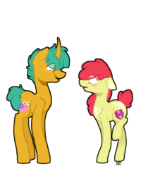 Size: 2000x2500 | Tagged: safe, artist:snufflebug, apple bloom, snails, g4, female, high res, male, ship:snailbloom, shipping, simple background, straight, transparent background