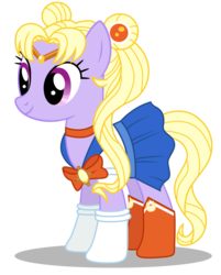 Size: 5496x6843 | Tagged: safe, artist:dragonchaser123, celena, pony, g4, absurd resolution, boots, clothes, cute, female, mare, ponytails, sailor moon, sailor moon (series), shoes, simple background, skirt, smiling, solo, transparent background
