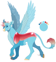 Size: 1395x1529 | Tagged: safe, artist:bijutsuyoukai, oc, oc only, half-griffon, hybrid, changeling hybrid, interspecies offspring, offspring, parent:gallus, parent:ocellus, parents:luslus, simple background, solo, spread wings, transparent background, wings