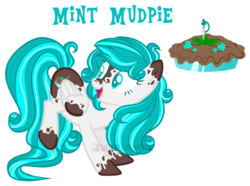 Size: 1024x761 | Tagged: safe, artist:squeakshimi, oc, oc only, oc:mint mudpie, pegasus, pony, colored pupils, cutie mark, female, mare, mud, offspring, parent:pinkie pie, parent:shining armor, parents:shiningpie, simple background, solo, transparent background