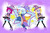 Size: 2600x1733 | Tagged: safe, artist:kokonaharuka45, fuchsia blush, lavender lace, trixie, equestria girls, g4, clothes, female, hat, trio, trio female, trixie and the illusions, trixie's hat