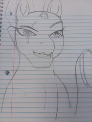 Size: 2448x3264 | Tagged: safe, artist:bill1788, tempest shadow, pony, g4, my little pony: the movie, female, high res, lined paper, solo, traditional art