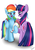 Size: 2480x3507 | Tagged: safe, artist:twidasher, rainbow dash, twilight sparkle, pegasus, pony, unicorn, g4, blue feather, bouquet, duo, female, heart eyes, high res, lesbian, lidded eyes, mare, ship:twidash, shipping, simple background, smiling, unicorn twilight, white background, wingding eyes