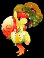 Size: 1000x1316 | Tagged: safe, artist:ii-art, bright mac, earth pony, pony, g4, the perfect pear, apple tree, cutie mark, male, pear tree, solo, stallion, sweet apple acres, tree, watermark