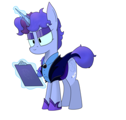 Size: 2080x1980 | Tagged: safe, artist:moonatik, oc, oc only, oc:midnight dew, pony, unicorn, alternate timeline, clipboard, clothes, dream theater, eyeshadow, female, gift art, gloves, horn, makeup, mare, music reference, nightmare takeover timeline, pony oc, simple background, solo, transparent background, unicorn oc, uniform