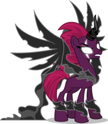 Size: 5000x5700 | Tagged: safe, artist:orin331, pony of shadows, tempest shadow, alicorn, pony, g4, my little pony: the movie, absurd resolution, angry, bad end, blank flank, dark magic, darkness, eye scar, female, female possessed by male, fusion, glowing eyes, glowing scar, hatred, horn, magic, mare, possessed, scar, simple background, solo, spread wings, tempest gets her horn back, tempest gets her wings back, transparent background, wings