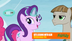 Size: 500x287 | Tagged: safe, edit, edited screencap, screencap, mudbriar, starlight glimmer, g4, the maud couple, discovery family logo, fake screencap, kite, meme, that pony sure does love kites