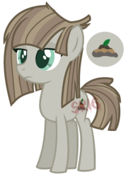 Size: 986x1360 | Tagged: safe, artist:superrosey16, oc, oc only, oc:sandy soil pie, earth pony, pony, female, filly, offspring, parent:maud pie, parent:mud briar, parents:maudbriar, simple background, solo, that was fast, transparent background, watermark