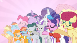Size: 1280x720 | Tagged: safe, artist:diamondlbases, artist:kokonaharuka45, applejack, cloudy quartz, cookie crumbles, fluttershy, pear butter, pinkie pie, posey shy, rainbow dash, rarity, twilight sparkle, twilight velvet, windy whistles, alicorn, pony, fame and misfortune, g4, base used, comparison, female, flawless, like mother like daughter, like parent like child, mane six, mom six, mother and daughter, mother's day, remake, twilight sparkle (alicorn)