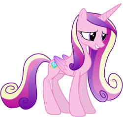 Size: 6336x6044 | Tagged: safe, artist:stillfire, edit, editor:slayerbvc, vector edit, princess cadance, alicorn, pony, g4, three's a crowd, absurd resolution, accessory-less edit, bare hooves, female, grin, mare, missing accessory, simple background, smiling, solo, transparent background, vector