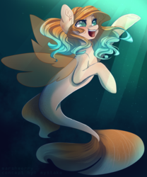 Size: 3000x3600 | Tagged: safe, artist:skylacuna, oc, oc only, oc:tsumy, seapony (g4), female, high res, solo, underwater