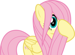 Size: 7000x5089 | Tagged: safe, artist:luckreza8, fluttershy, pegasus, pony, school daze, .svg available, absurd resolution, cute, female, hair over one eye, looking at you, mare, shyabetes, simple background, solo, transparent background, vector