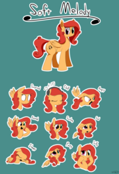 Size: 3900x5700 | Tagged: safe, artist:taurson, oc, oc only, oc:soft melody, pegasus, pony, commission, expressions, female, heterochromia, mare, silly, silly pony