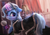 Size: 3600x2550 | Tagged: safe, artist:vanillaghosties, trixie, pony, unicorn, g4, backlighting, blushing, clothes, curtains, cute, detailed, diatrixes, duster, female, floppy ears, glowing horn, high res, hoof shoes, horn, indoors, lamp, levitation, looking at you, looking back, looking back at you, magic, maid, maid headdress, mare, raised hoof, smiling, solo, telekinesis, uniform