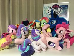 Size: 1024x768 | Tagged: safe, fluttershy, pinkie pie, princess luna, starlight glimmer, sugar belle, tree hugger, twilight sparkle, oc, oc:poniko, alicorn, bat pony, pony, series:pony tales, g4, irl, japan, photo, plushie, twilight sparkle (alicorn)