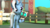 Size: 3840x2160 | Tagged: safe, artist:goatcanon, derpibooru exclusive, trixie, oc, oc:joey, changeling, changeling larva, pony, unicorn, g4, 3d, changeling oc, cute, cuteling, daaaaaaaaaaaw, duo, high res, missing accessory, ponyville schoolhouse, source filmmaker