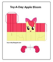 Size: 600x699 | Tagged: safe, artist:grapefruitface1, part of a set, apple bloom, earth pony, pony, g4, craft, female, papercraft, solo, toy a day