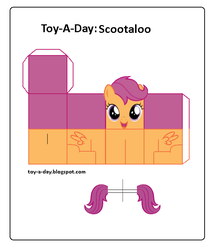 Size: 600x699 | Tagged: safe, artist:grapefruitface1, part of a set, scootaloo, pony, g4, craft, female, papercraft, solo, toy a day