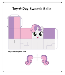 Size: 600x699 | Tagged: safe, artist:grapefruitface1, part of a set, sweetie belle, pony, g4, craft, female, papercraft, solo, toy a day