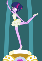 Size: 2709x3880 | Tagged: safe, artist:poniacz-internetuff, twilight sparkle, human, a royal problem, equestria girls, g4, season 7, ballerina, ballet slippers, clothes, cute, equestria girls interpretation, female, hair bun, high res, legs, miniskirt, scene interpretation, shoes, skirt, solo, tutu, twilarina