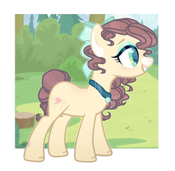 Size: 1661x1622 | Tagged: safe, artist:harusocoma, oc, oc only, oc:velest, earth pony, pony, bow, female, hair bow, mare, solo
