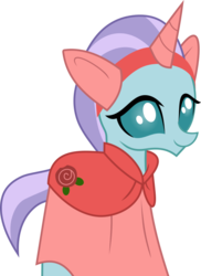 Size: 421x577 | Tagged: safe, artist:frownfactory, ocellus, changedling, changeling, g4, horse play, .svg available, cute, diaocelles, fake cutie mark, fake ears, fake horn, fake tail, female, simple background, smiling, solo, svg, transparent background, vector, wig