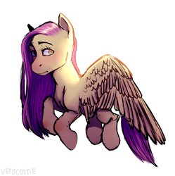 Size: 1600x1604 | Tagged: safe, artist:veracon, fluttershy, pegasus, pony, g4, female, flying, looking sideways, mare, simple background, solo, white background