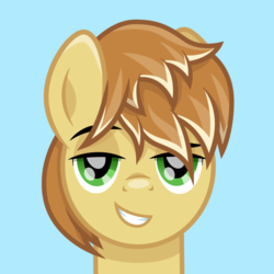 Size: 600x600 | Tagged: safe, artist:cloudy glow, feather bangs, pony, g4, grin, looking at you, male, simple background, smiling, solo, stallion