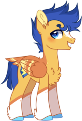 Size: 582x855 | Tagged: safe, artist:pandemiamichi, flash sentry, pony, g4, alternate design, chest fluff, male, simple background, solo, transparent background