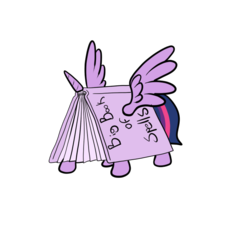 Size: 700x700 | Tagged: safe, artist:bennimarru, twilight sparkle, alicorn, pony, g4, ambiguous gender, bookhorse, flat colors, fusion, literal, not salmon, pun, simple background, solo, transparent background, twilight sparkle (alicorn), visual pun, wat, we have become one, what has science done