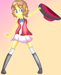 Size: 1390x1715 | Tagged: safe, artist:doraeartdreams-aspy, equestria girls, g4, base used, boots, clothes, crossover, dress, equestria girls-ified, hat, pokémon, serena (pokémon), shoes, skirt, smiling, socks, thigh highs