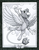 Size: 2328x2951 | Tagged: safe, artist:brenda hickey, oc, oc:gyro feather, oc:gyro tech, griffon, flying, griffonized, high res, monochrome, species swap, spread wings, waving, wings