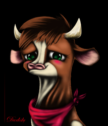 Size: 2745x3200 | Tagged: dead source, safe, artist:darksly, arizona (tfh), cow, them's fightin' herds, bust, community related, female, high res, portrait, reallistic, solo